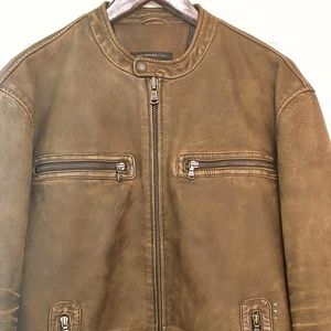 Brown leather John Varvatos jacket